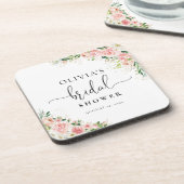 Rosa Rose Gold Brautparty Getränkeuntersetzer (Linke Seite)