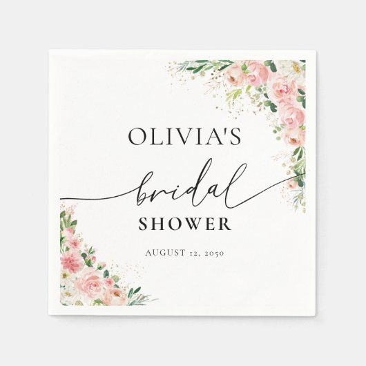 Rosa Rose Gold Brautparty Napoleon Serviette (Vorderseite)