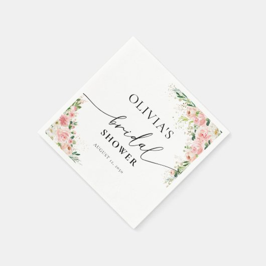 Rosa Rose Gold Brautparty Napoleon Serviette (Ecke)