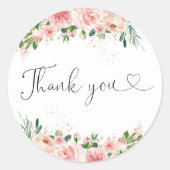 Rosa Rose Gold Brautparty Runder Aufkleber (Vorderseite)