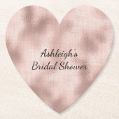 Rosa Rose Gold Brautparty Untersetzer (Vorderseite)