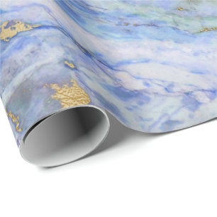 Rosa Rose Gold Brush Powder Blaue Marmor Shiny Gla Geschenkpapier