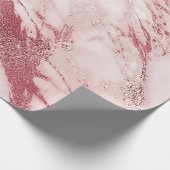 Rosa Rose Gold Brush Powder Marmor Shiny Glam Geschenkpapier (Ecke)