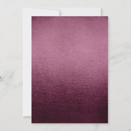 Rosa Rose Gold Burgund Floral Quinceanera Einladun Einladung (Rückseite)