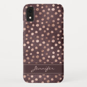 Rosa Rose Gold - Burgund Polka Dot Pattern Case-Mate iPhone Hülle (Rückseite)