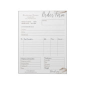 Rosa Rose Gold Business Order Form Notepad Notizblock (Rotiert)