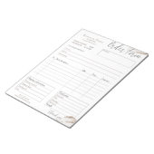Rosa Rose Gold Business Order Form Notepad Notizblock (angewinkelt)