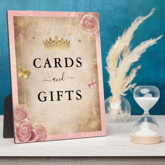 Rosa Rose Gold Cards und Geschenke Zeichen Fotoplatte (Seite)