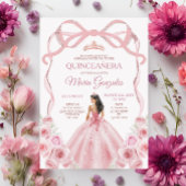 Rosa Rose Gold Crow Princess Girl Quinceañera Einladung