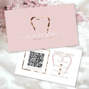 Rosa Rose Gold Dental Elegante Visitenkarte