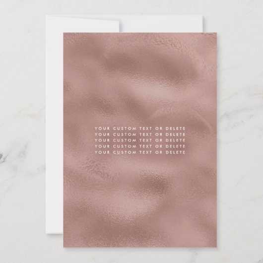 Rosa Rose Gold Diamond Tiara Kleidung Quinceanera Einladung (Rückseite)