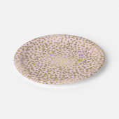 Rosa Rose & Gold Dots Confetti Elegantes Glam Pappteller (Schrägansicht)