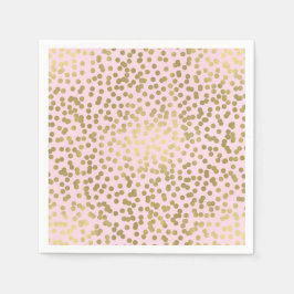 Rosa Rose & Gold Dots Confetti Elegantes Glam Serviette