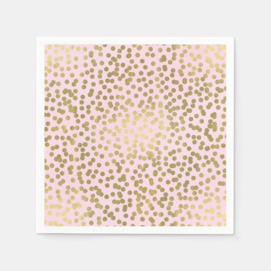 Rosa Rose & Gold Dots Confetti Elegantes Glam Serviette (Vorderseite)