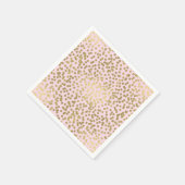 Rosa Rose & Gold Dots Confetti Elegantes Glam Serviette (Ecke)