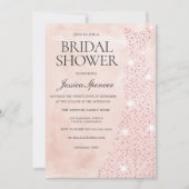 Rosa Rose Gold Dress Glitzer Brautparty Einladung (Vorderseite)