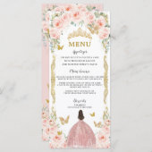 Rosa Rose Gold Dress Quinceñera Menü Programm (Vorne/Hinten)