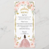 Rosa Rose Gold Dress Quinceñera Menü Programm (Vorderseite)