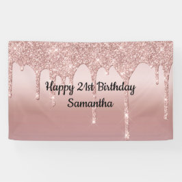 Rosa Rose Gold Drilling Glitzer Personalisiert Banner