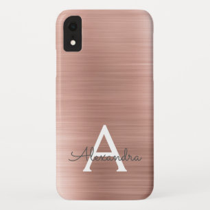 Rosa Rose Gold Edelstahl Monogramm Case-Mate iPhone Hülle