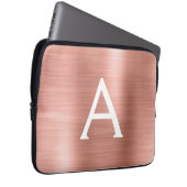 Rosa Rose Gold Edelstahl Monogramm Laptopschutzhülle (Vorne Rechts)