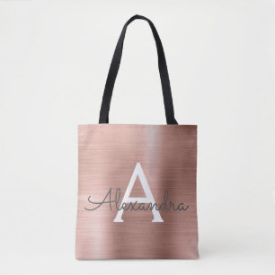 Rosa Rose Gold Edelstahl Monogramm Tasche