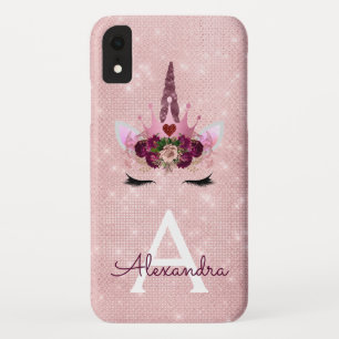 Rosa - Rose Gold Einhorn-Sparkle-Princess-Monogram Case-Mate iPhone Hülle