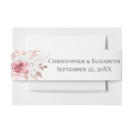 Rosa Rose Gold Floral Elegante Hochzeit Einladungsbanderole