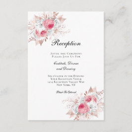 Rosa Rose Gold Floral Eleganter Hochzeitsslipp Emp Begleitkarte