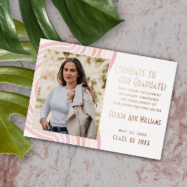 Rosa Rose Gold Foil Abschluss Ankündigung