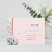 Rosa Rose Gold Foil & Gray UAWG Wedding RSVP Karte (Stehend Vorderseite)