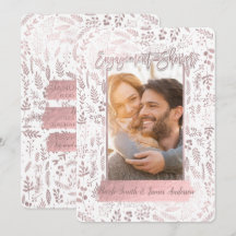 Rosa Rose Gold Foil Moderne Verlobung Dusche Foto