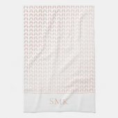 Rosa Rose Gold Foil White Boho Geometric Geschirrtuch (Vertikal)