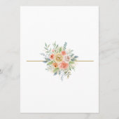 Rosa Rose & Gold Frame Baby Duschmenü Menükarte (Rückseite)