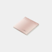 Rosa Rose Gold gebürstetes Metal Monogramm Name Post-it Klebezettel (angewinkelt)