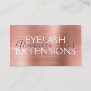 Rosa Rose Gold gebürstetes Metall Eyelash Erweiter Visitenkarte