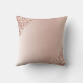 Rosa Rose Gold gebürstetes Metall, Girly Script Mo Kissen (Rückseite)