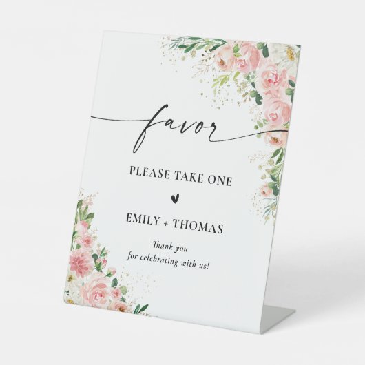 Rosa Rose Gold Gefälligkeitszeichen Sockelschild (Vorderseite)