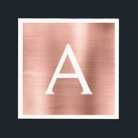 Rosa Rose Gold Girly Foil Monogram Birthday Serviette<br><div class="desc">Rosa Rose Gold Imitate Foil Girly Stainless Steel Elegant Monogram Birthday Party Napkins. Diese Geburtstagsparty Napkins kann auf Ihren Vor- und Erstnamen angepasst werden.</div>