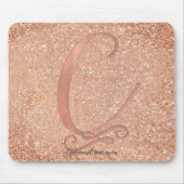 Rosa Rose Gold Glam Anfangsbuchstabe C Benutzerdef Mousepad (Vorne)