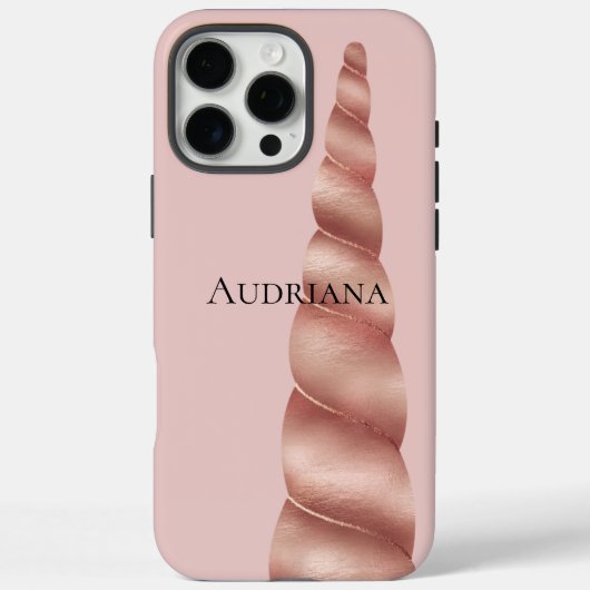 Rosa Rose Gold Glam Einhorn Case-Mate iPhone Hülle (Rückseite)