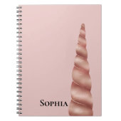 Rosa Rose Gold Glam Einhorn Notizblock (Vorderseite)