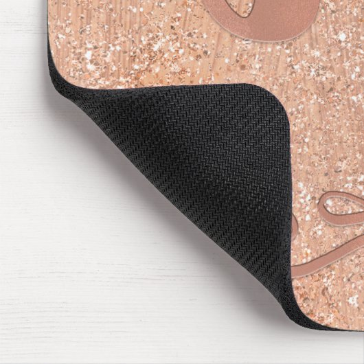 Rosa Rose Gold Glam Initialname Letter T Custom Mousepad (Ecke)