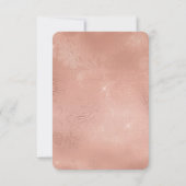 Rosa Rose Gold Glam Lace Wedding RSVP Karte (Rückseite)