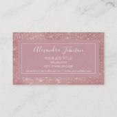 Rosa Rose Gold Glam Sparkle Moderne und elegante Visitenkarte (Rückseite)