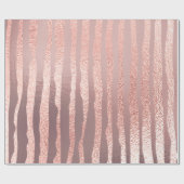 Rosa Rose Gold Glass Pulver Streifen Linien gestri Geschenkpapier (Flach)