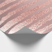 Rosa Rose Gold Glass Pulver Streifen Linien gestri Geschenkpapier (Ecke)