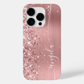 Rosa Rose Gold Glittery Glam Signatur Case-Mate iPhone Hülle (Rückseite)