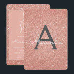 Rosa - Rose Gold Glitzer 16 . Geburtstag Geburtsta Einladung<br><div class="desc">Blush Pink - Rose Gold und Karkohle Grau (Grau) Sparkle Glitzer 16 . Geburtstag Monogram Name and Initial Birthday Party Einladung. Diese Einladung ist perfekt für die Rose Gold Sparkle Glitzer Sweet 16 Geburtstagsparty,  die in Rosa Rose Gold zu feiern suchen.</div>