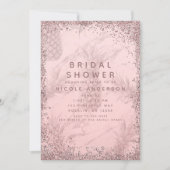 Rosa Rose Gold Glitzer Ananas Brautparty Einladung (Vorderseite)